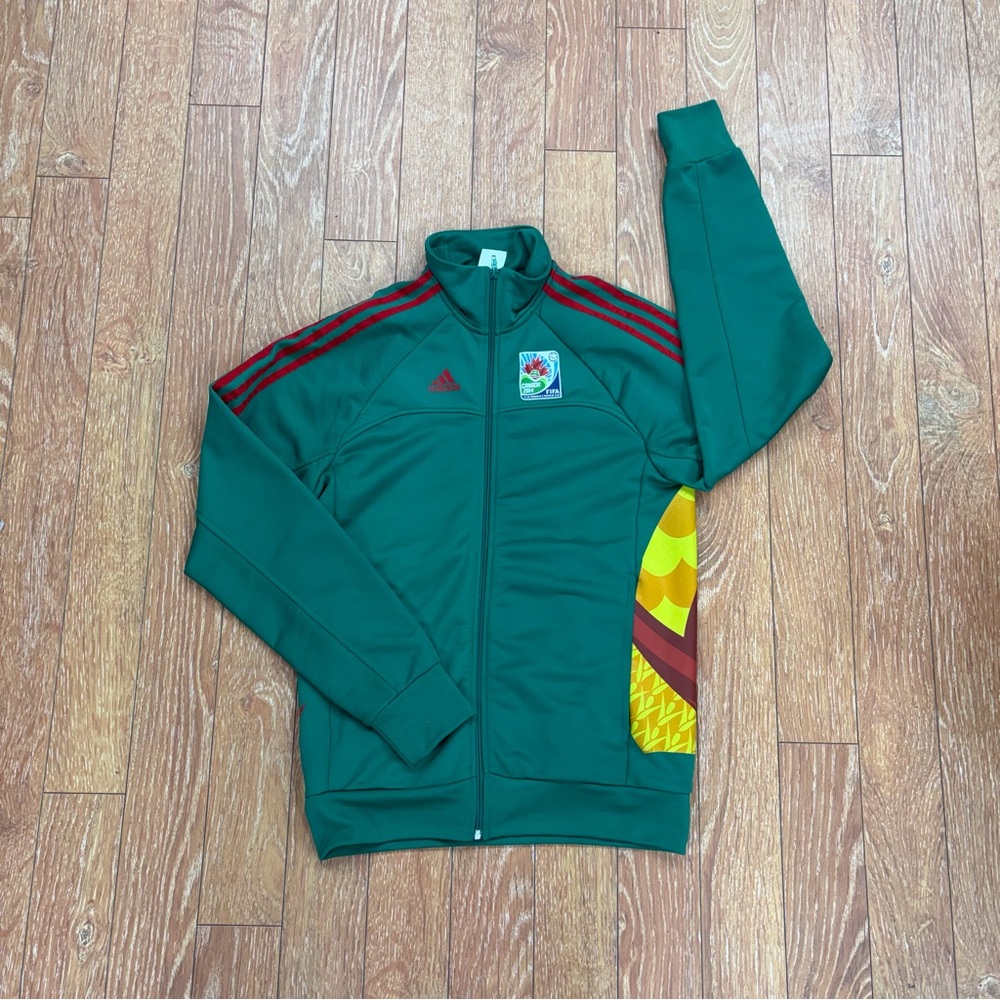 Adidas Canada 2014 FIFA Green Track Jacket with Red Stripes - Sz S